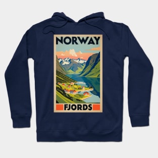 A Vintage Travel Art of the Fjords in Norway Hoodie